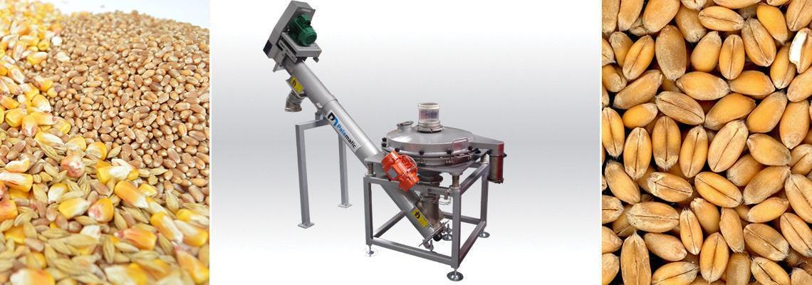 Screening and mechanical conveying of cereals 