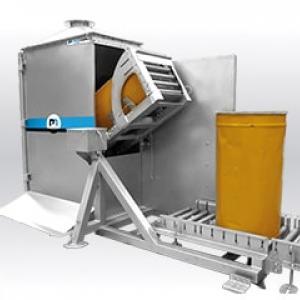 Drum discharging tipping over Drumflow03 bulk handling solutions