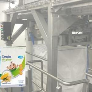 Hygienic big bag filling station for infant milk powder