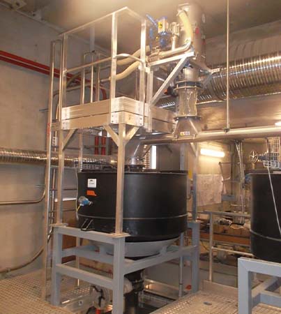 Mixing tanks for the preparation of milk of lime