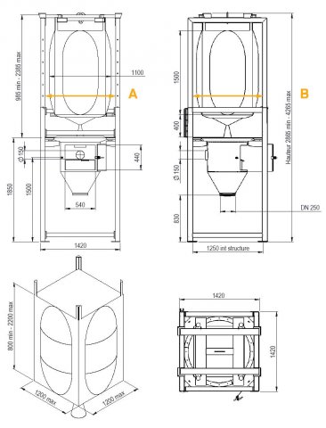 big bag discharging unlacing cabinet forklift truck loading layout