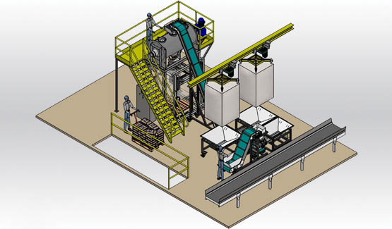 dosing mixing dried fruit big bag filling