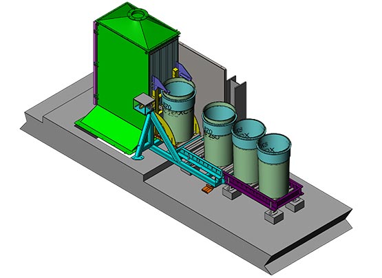 drum discharging tipper implantation