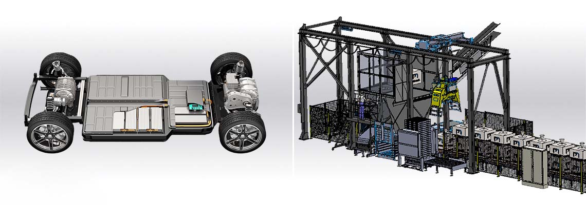 Big bag handling on battery production line 