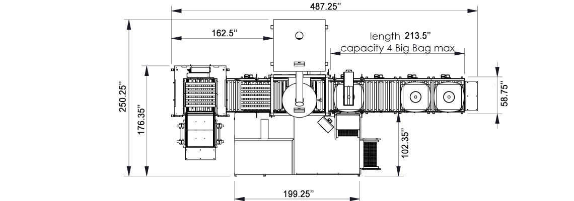 Dimensions Flowmatic06 bigbag filling