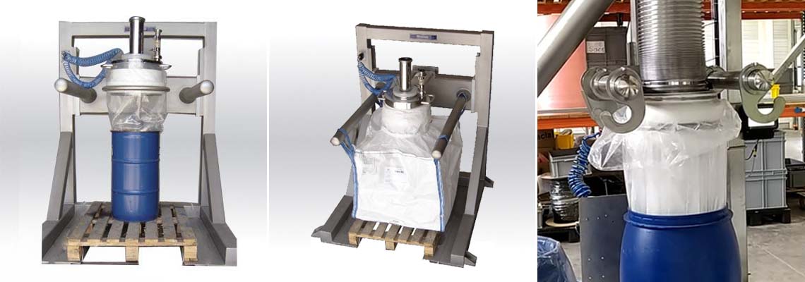 Drums and big bag filling unit