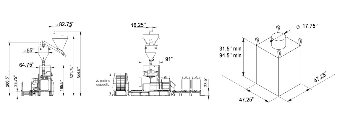 Size FlowMatic06 bulk bag filling system