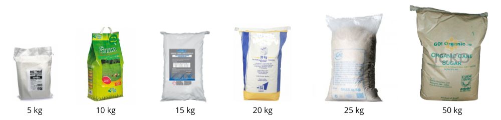 Types of sacks that can be handled
