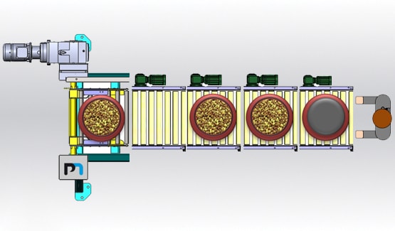 Roller conveyor for barrel handling