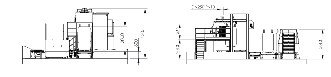 Big bag filling system FlowMatic 10 dimensions - Bulk powder handling 