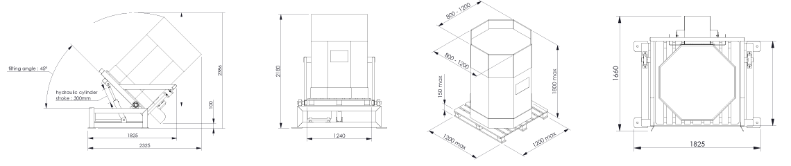 Octabin filling system layout OC1 - Bulk powder handling 