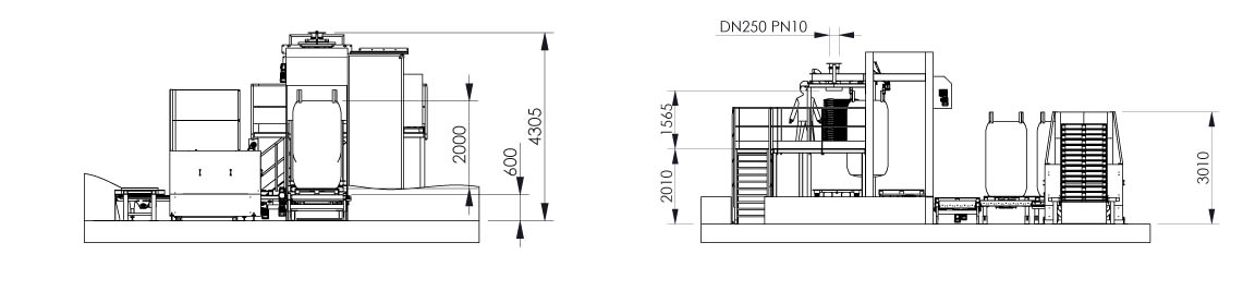 PLan et dimensionnel - Ligne de conditionnement big bag - Flowmatic 10 - Palamatic Process