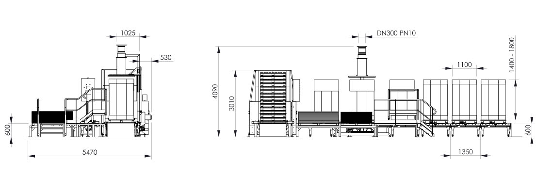 Octabin filling system layout OC2 - Bulk powder handling 