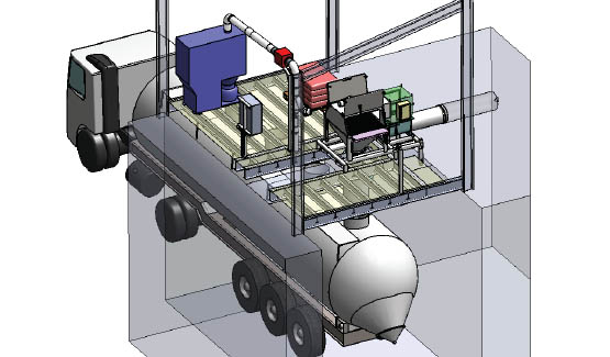 Poste de vidange de big bags pour remplissage camion