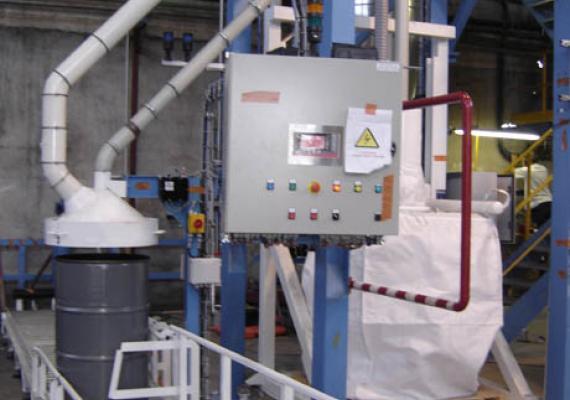 bulk handling drum filling system