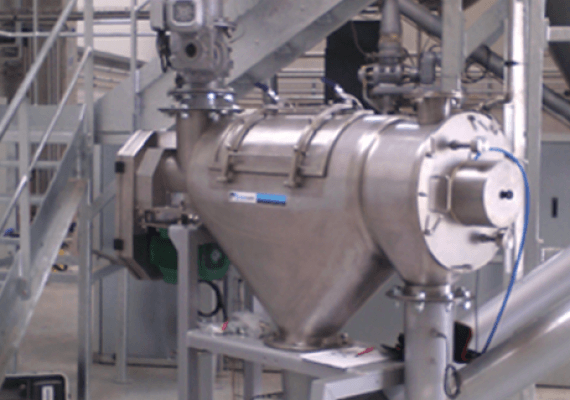 centrifugal sieve on conveying line