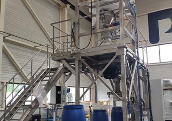 Drum filling station with big bag discharging Palamatic 