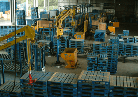 pallet handling tube lifter