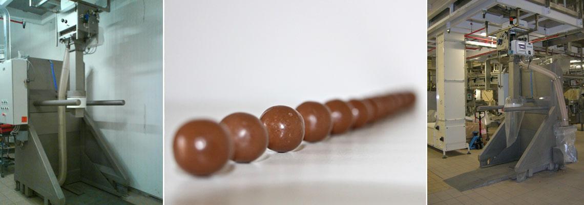 Chocolate beads processing line 