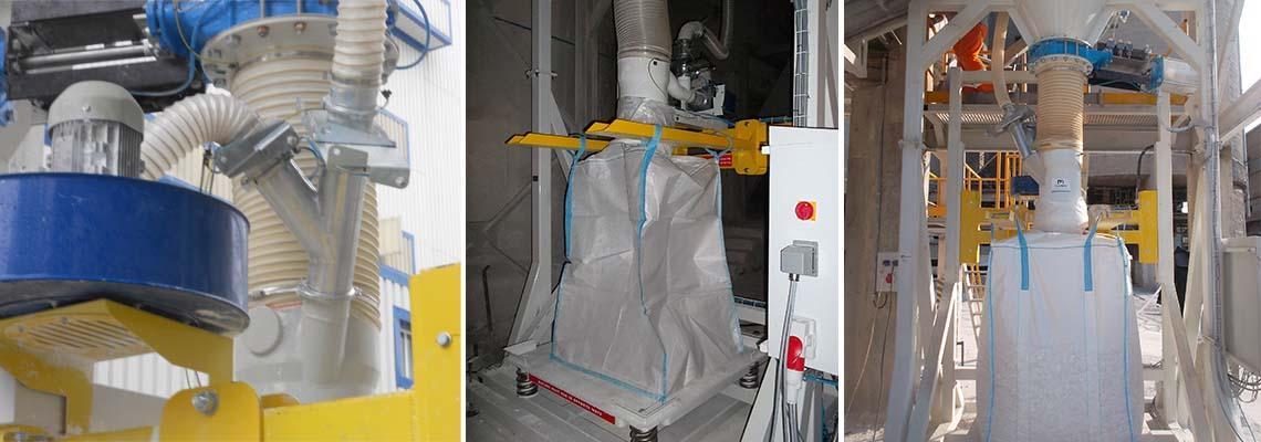 Semi automated super sack filling of fly ash