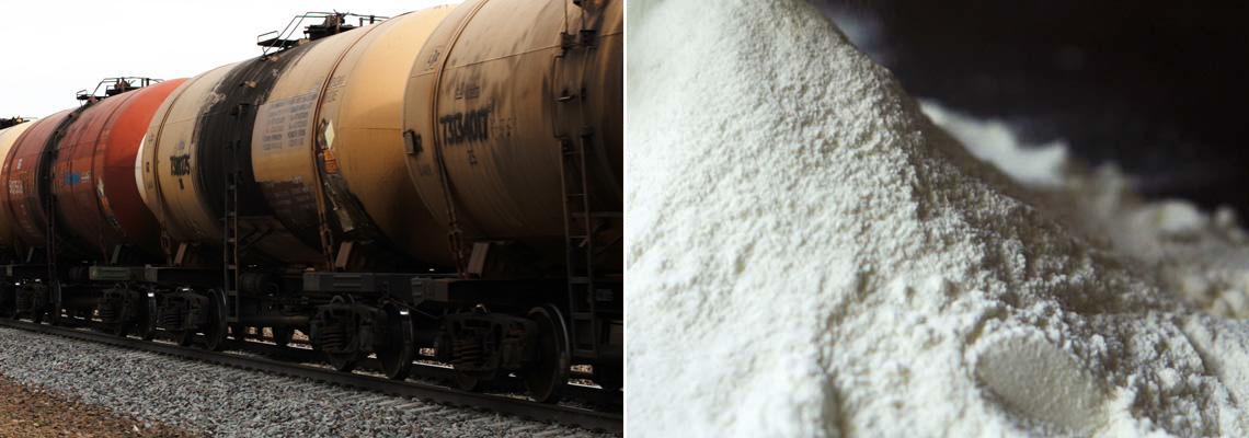 Unloading of starch wagon