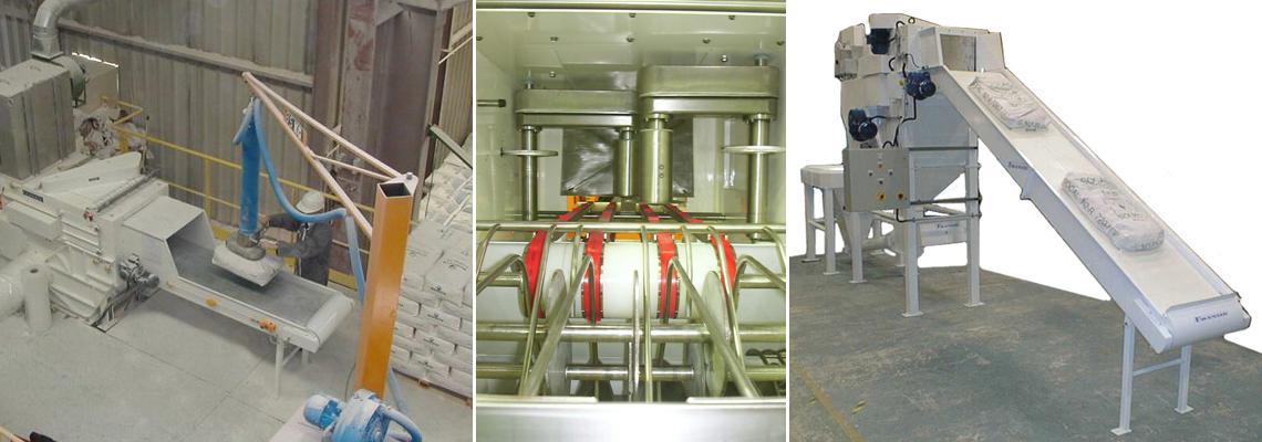 Automatic bag emptying for feeding extrusion line