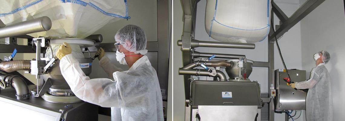 big bag and sack discharging pharmaceutical industry