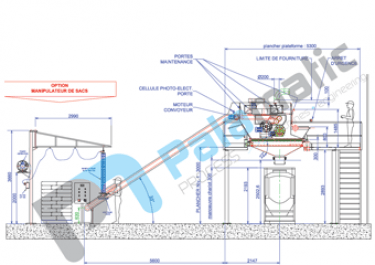 Automatic sack discharging Varislit layout