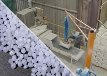 plastic-extrusion Automatic bag emptying for feeding extrusion line