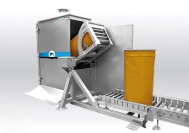 Drum discharging tipping over Drumflow03 bulk handling solutions