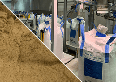 Flour of fish filling big bag