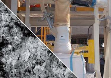 Loading of fly ash big bags for the construction industry