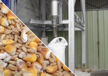 One handle big bag filling with fertilizer