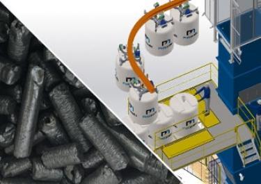 Semi-automatisch legen van kolen big bags Semi-automatisch legen van kolen big bags
