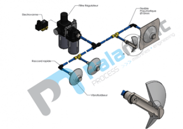 Vibrating bin aerator drawing - Bulk material and powder handling 