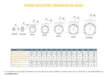 Plan vanne guillotine connexion bride