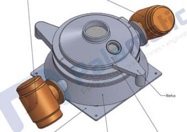 Double deck vibratory sifter GSC450 drawing - Bulk material and powder handling 