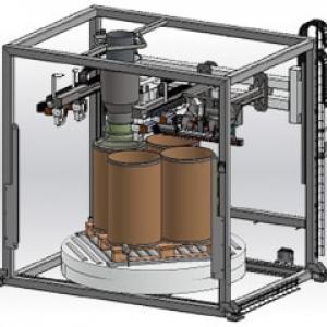 Automatic drum filling unit