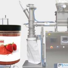 Skid for bagging ingredients at the outlet of an atomization tower