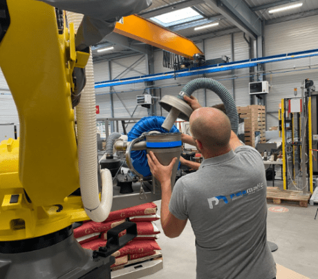 Disassembly of the fine particle recovery cyclone