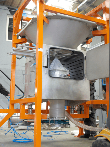 bulk bag discharger telescopic tube