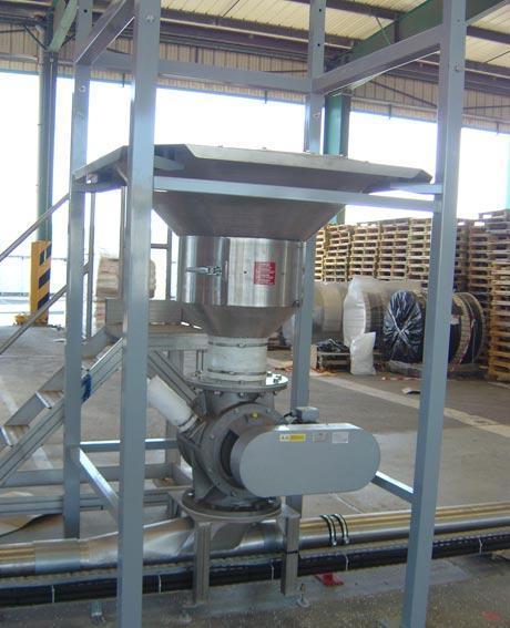 big bag discharger unlacing cabinet