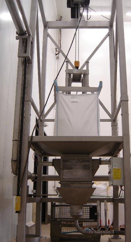 big bag discharger unlacing cabinet