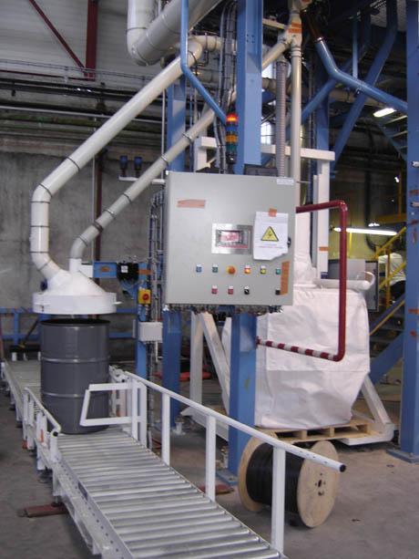 bulk handling drum filling system