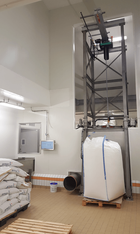 bulk material handling fibc and sack discharger