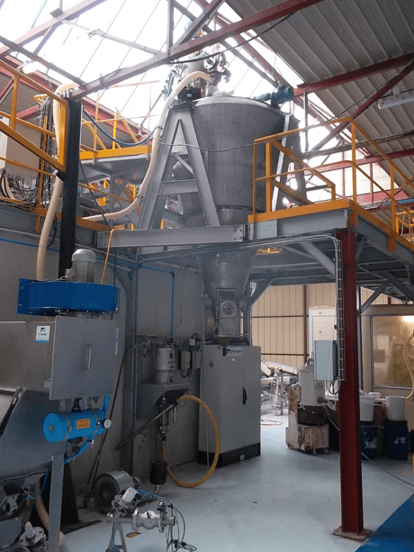 conical mixer under pneumatic conveying