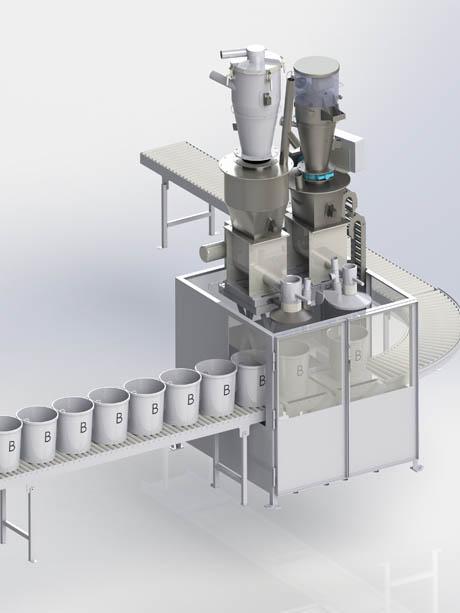 powder handling drum filling system
