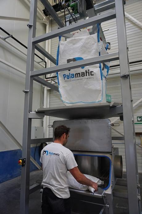 Duopal bulk bag and sack unloading station