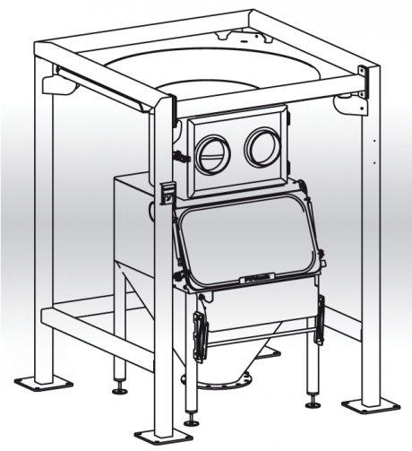 Plan 3D - Station de vidange big bag et sac structure basse