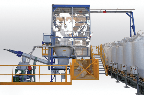 high rate fibc unloader bulk materials handling